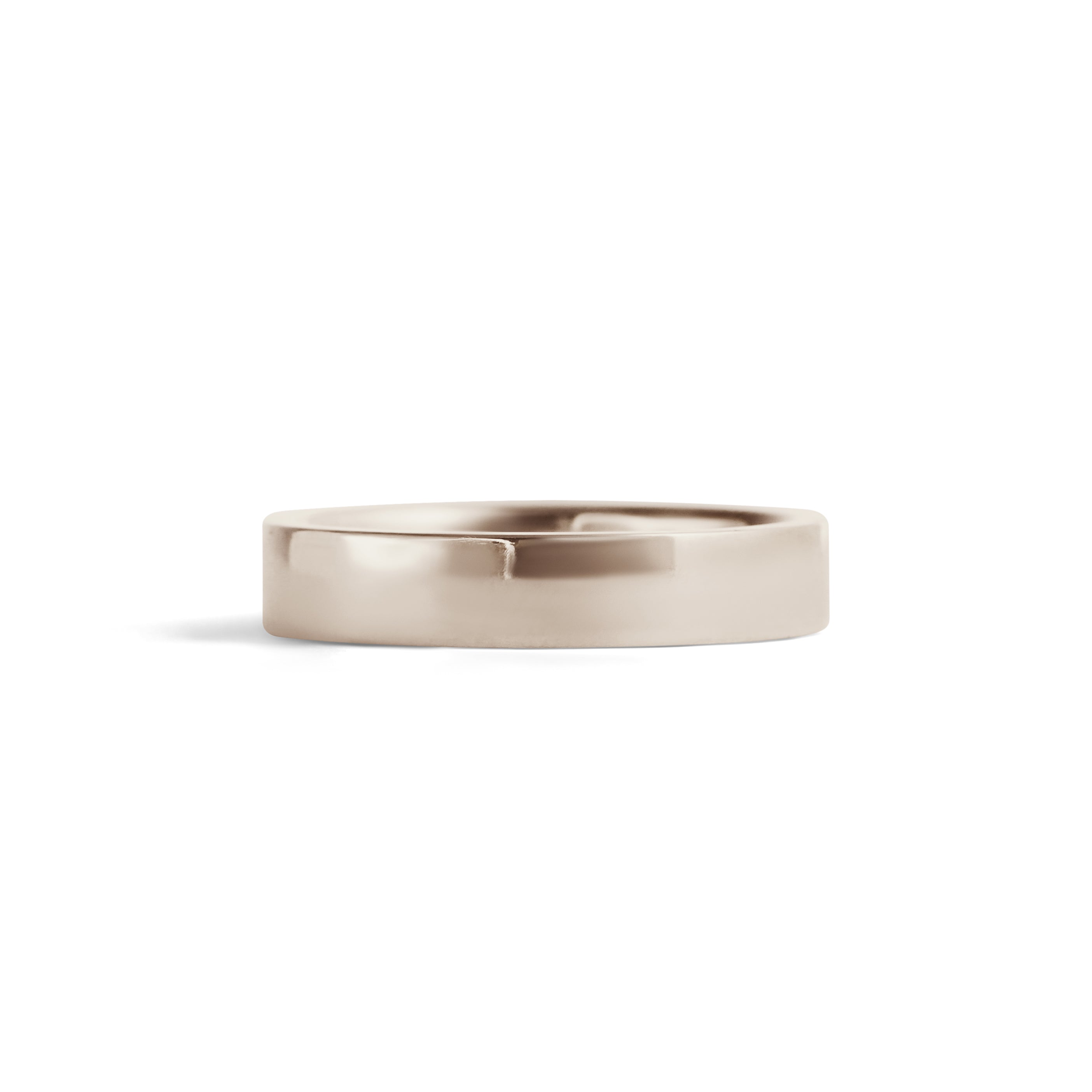 Front view of Flat Band 4mm in 18k White Gold