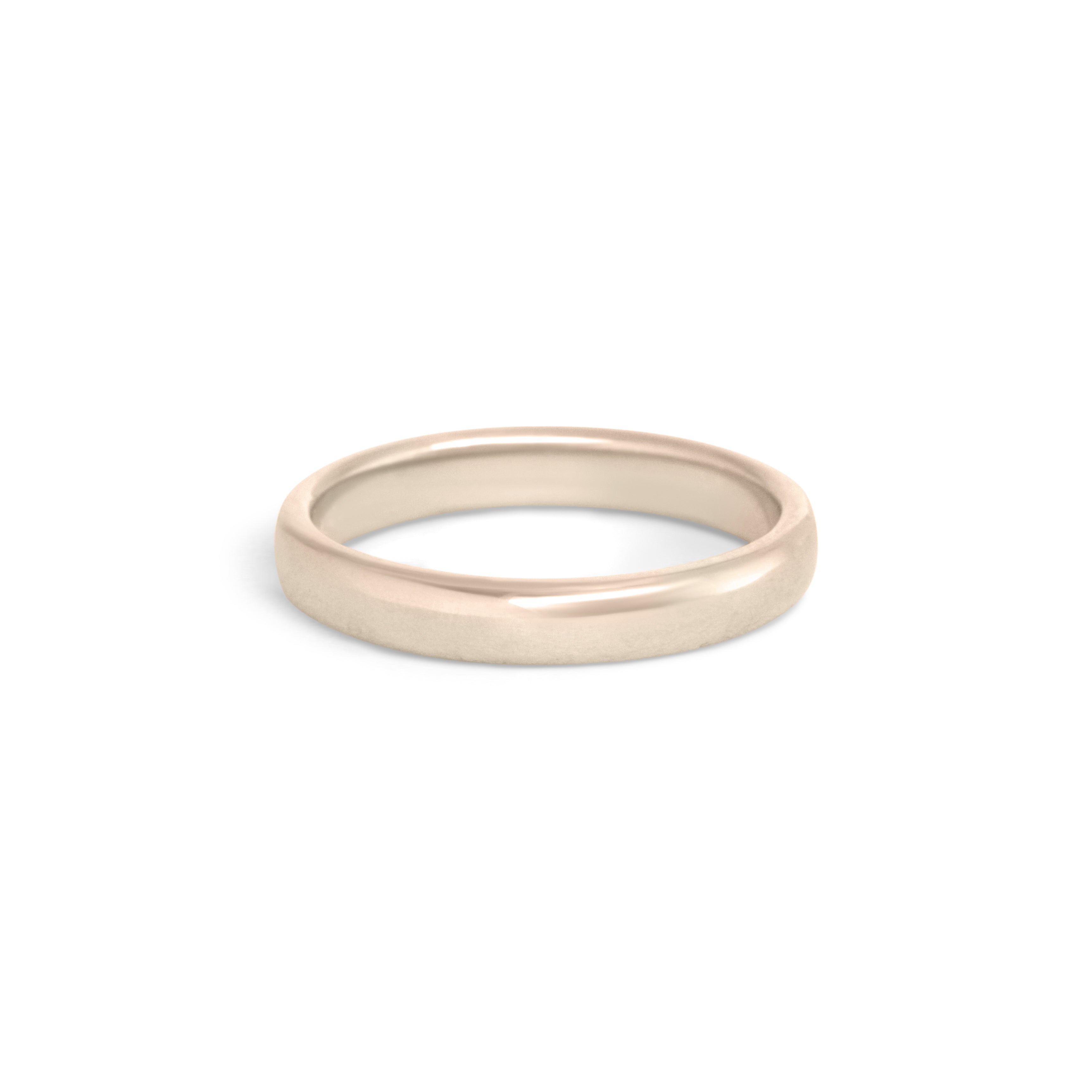 Side view of Dome Band 3mm in 14k White Gold by Goldpoint