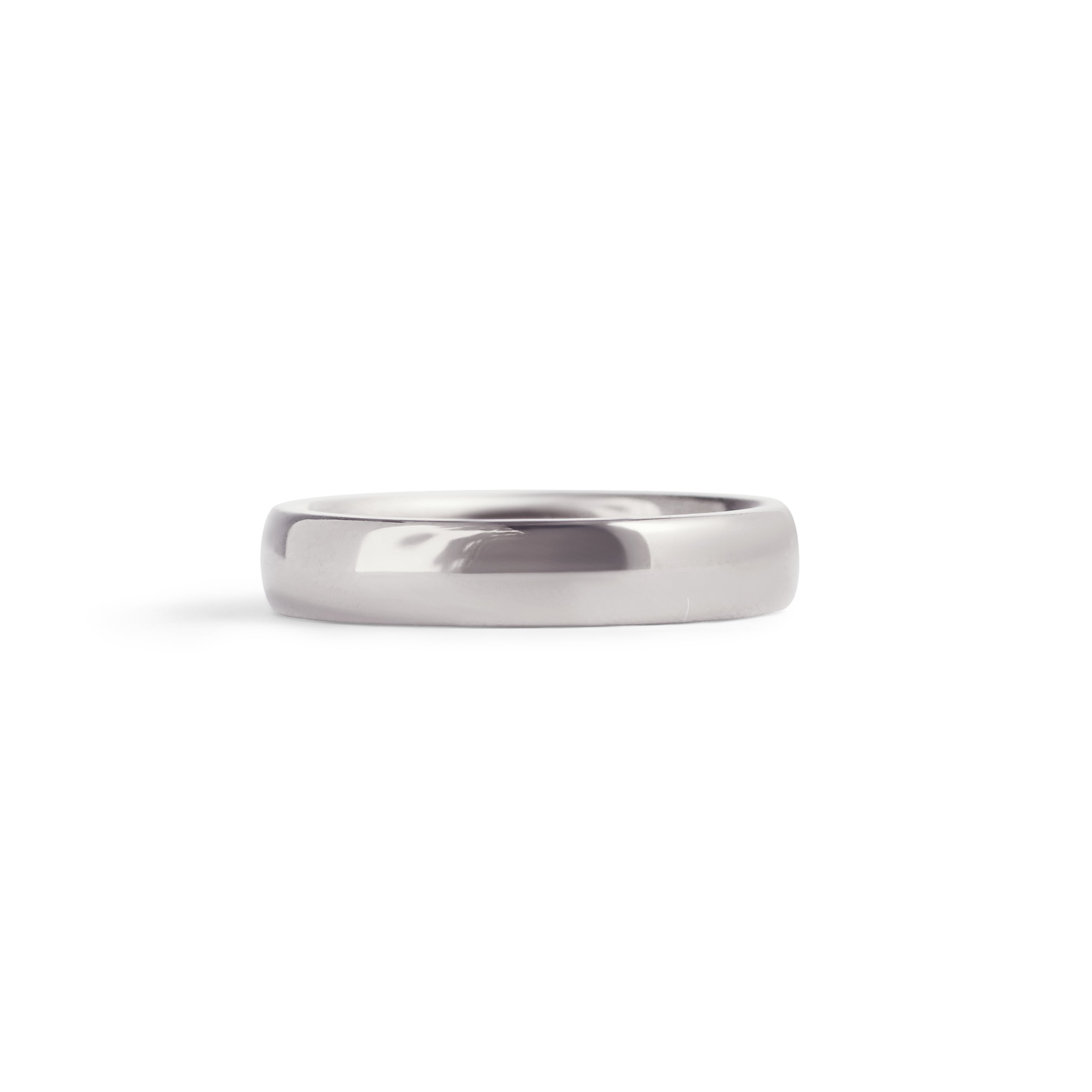 Front view of Dome Band 4mm in 14k White Gold