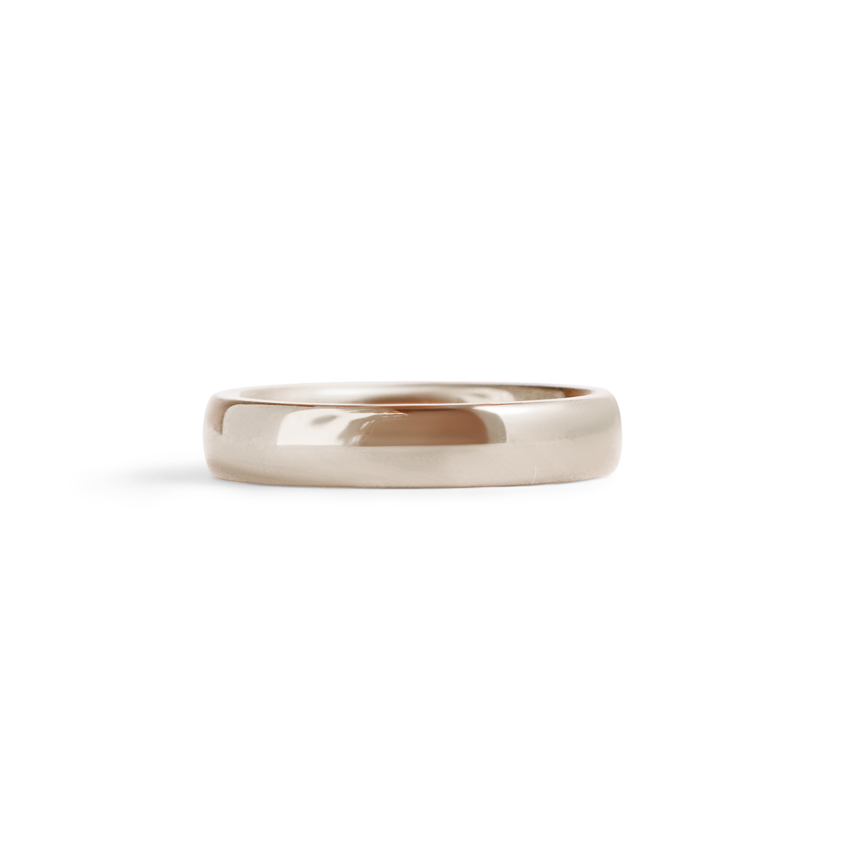 Front view of Dome Band 4mm in 18k White Gold