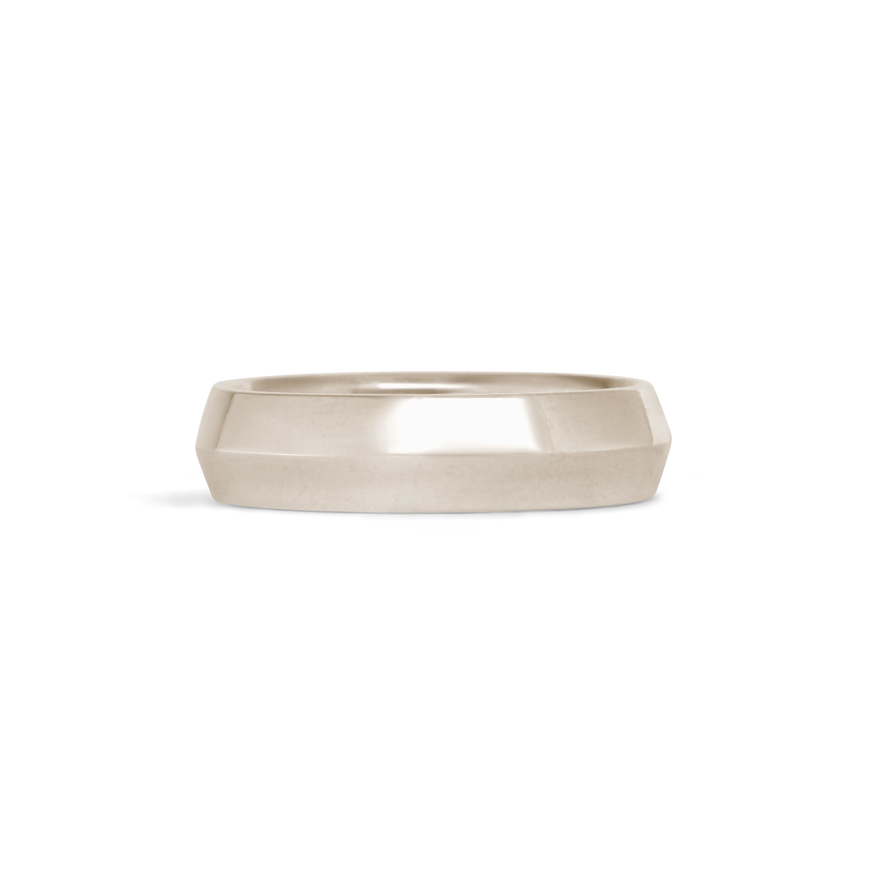 Front view of Knife Edge Band 5mm in 18k White Gold