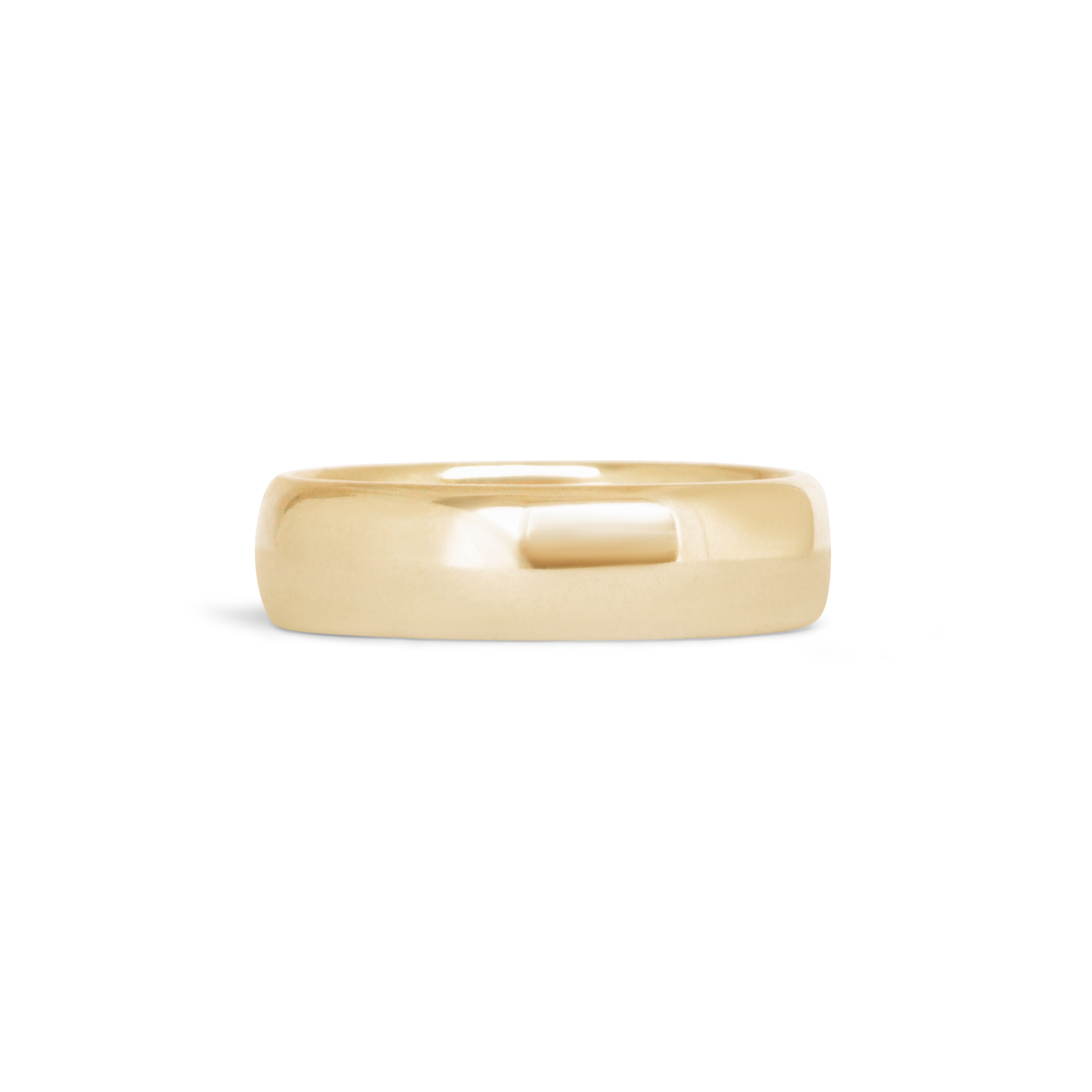 Front view of Thick Dome Band 6mm in 18k Yellow Gold
