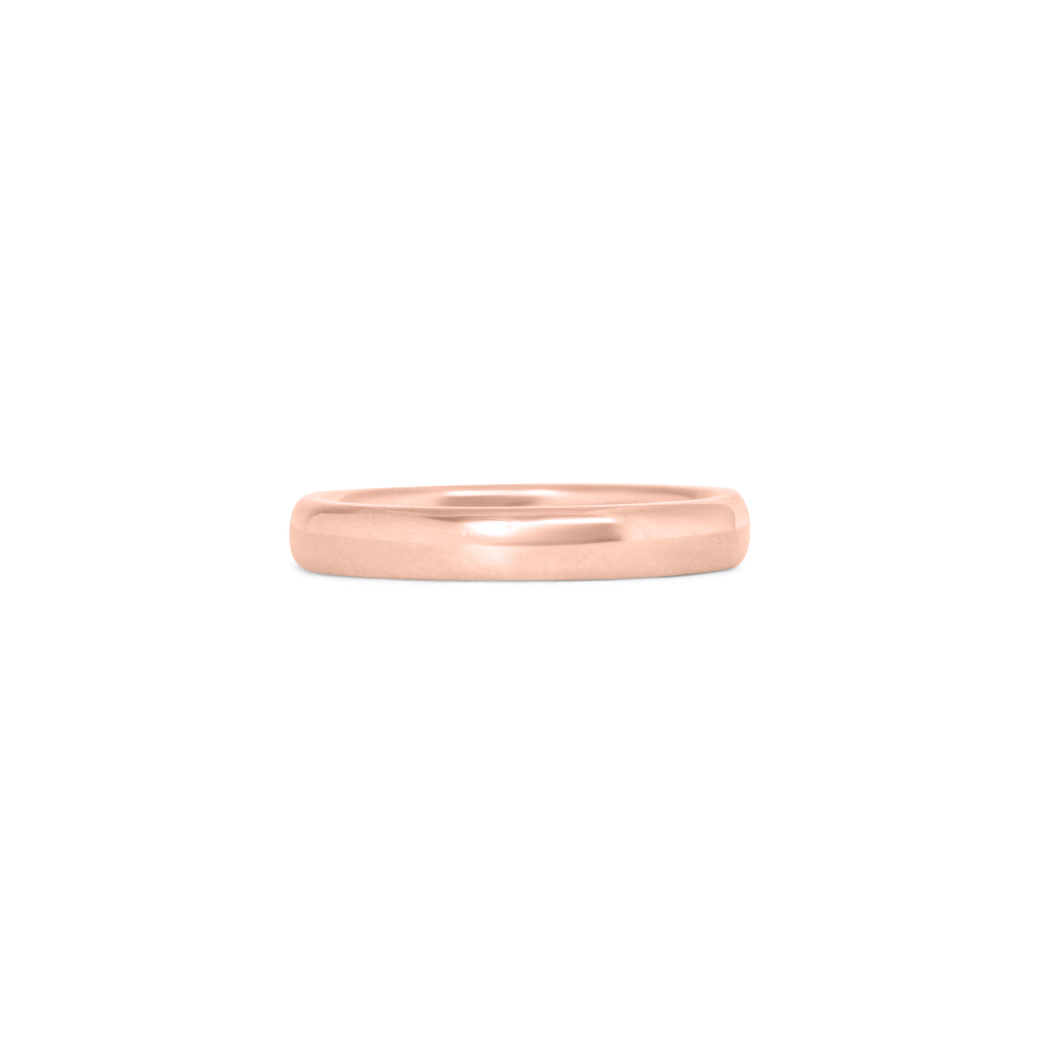 Front view of Dome Band 3mm in 18k Rose Gold by Goldpoint