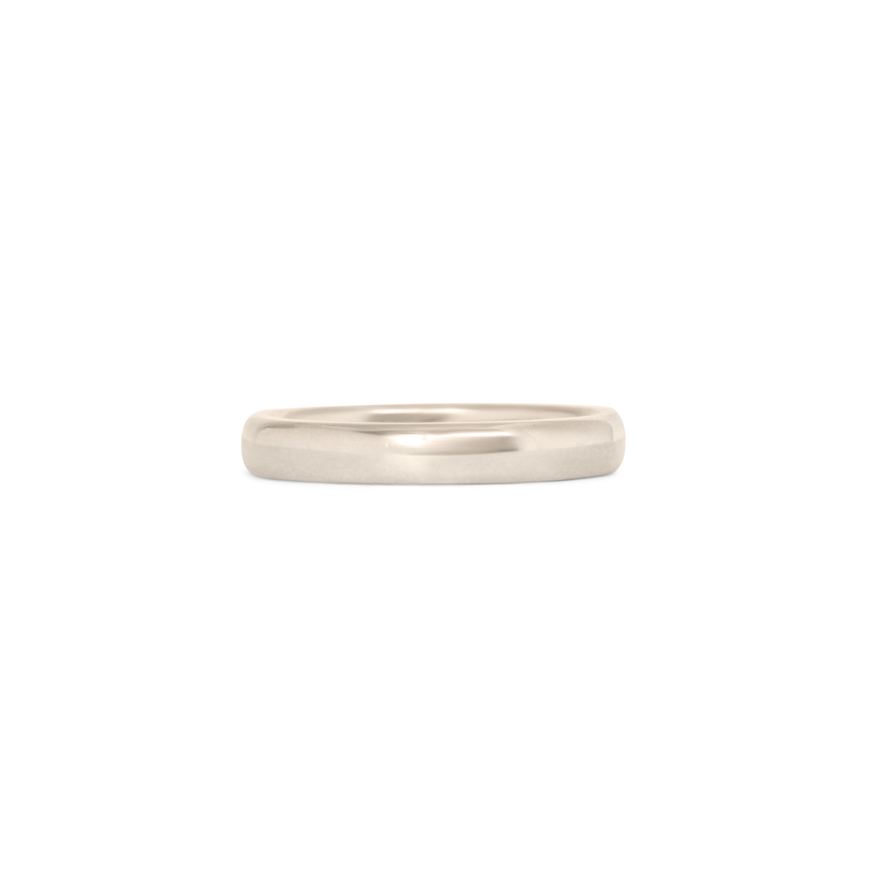 Front view of Dome Band 3mm in 18k White Gold by Goldpoint