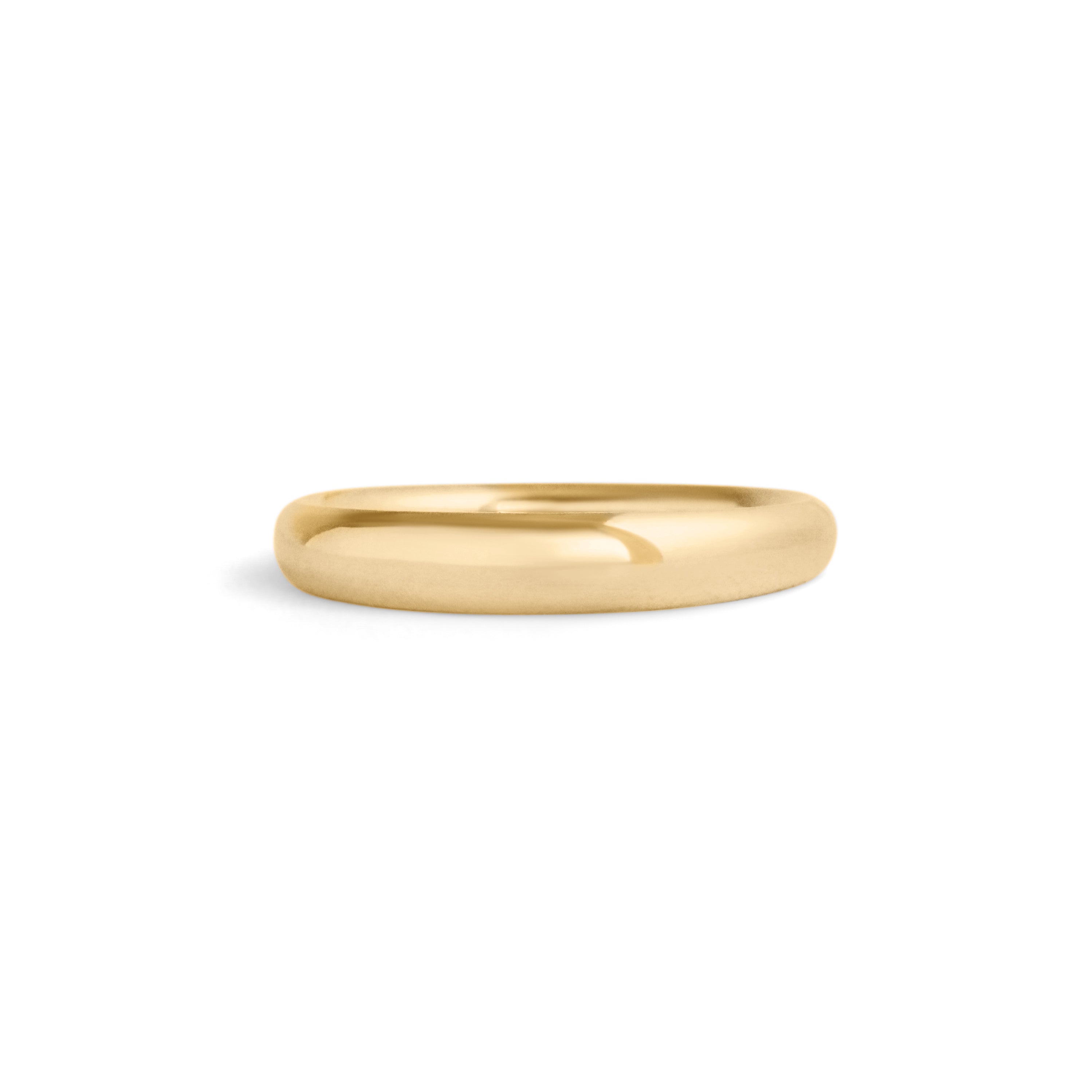 Side view of Ellipse Band 3mm in 18k Yellow Gold