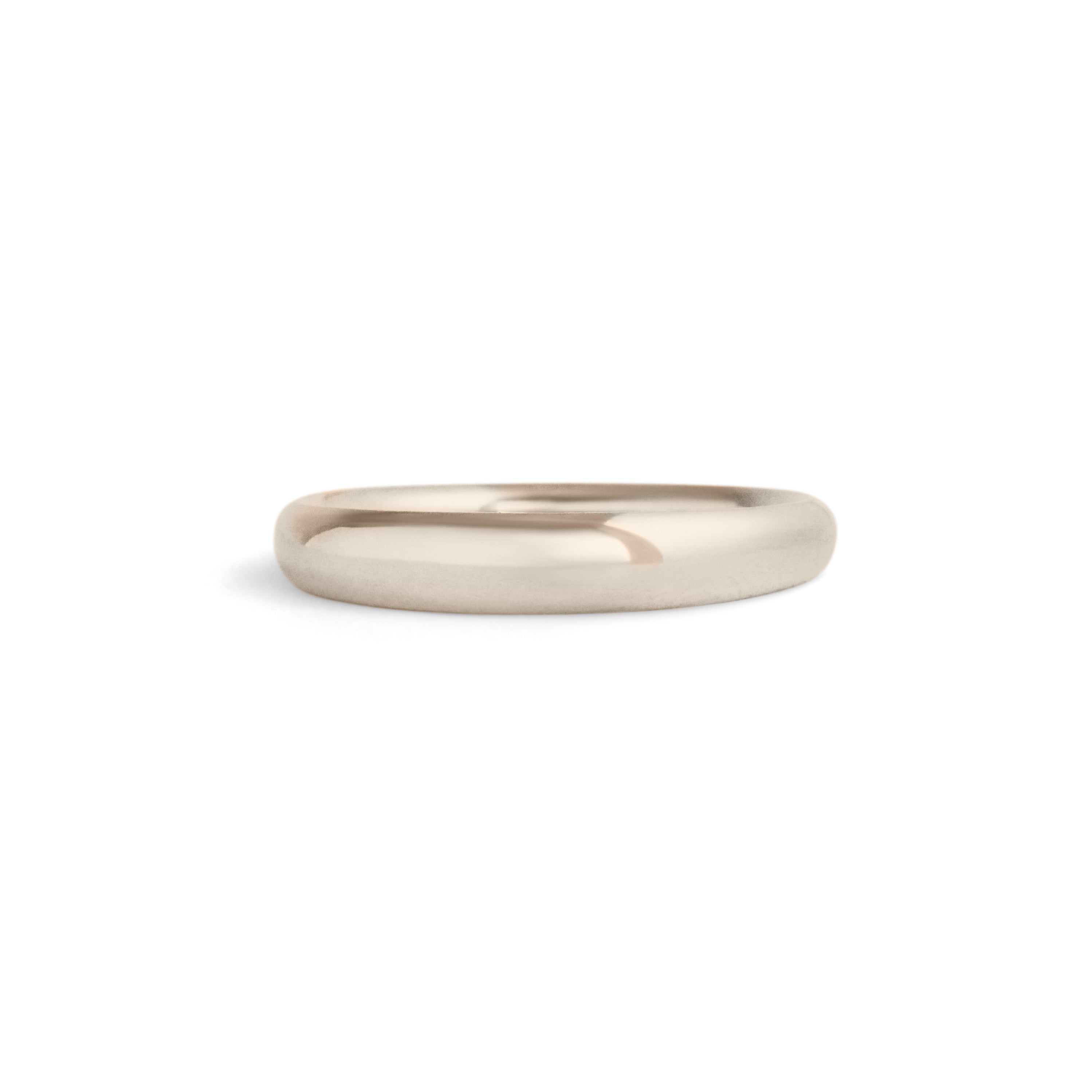Front view of Ellipse Band 3mm in 18k White Gold