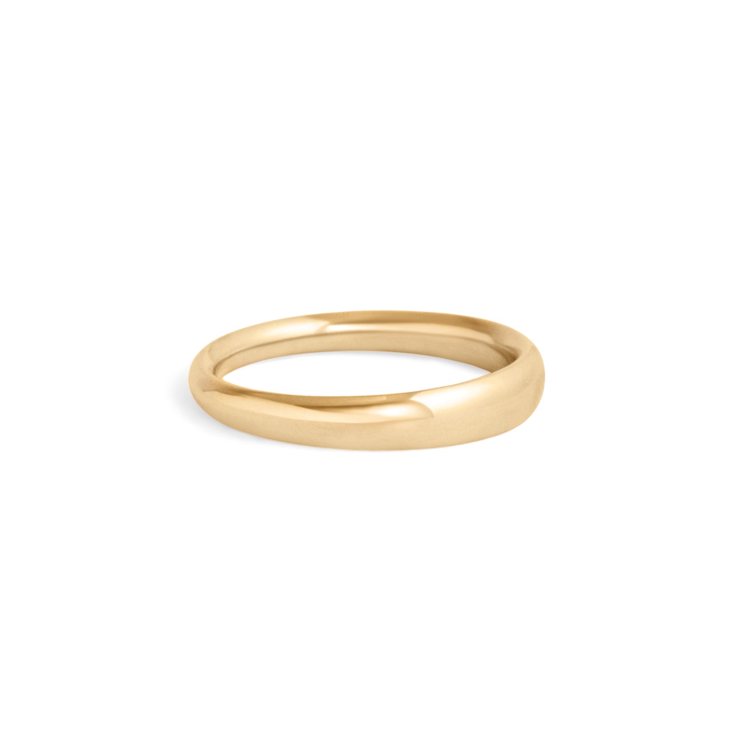 Front view of Ellipse Band 3mm in 18k Yellow Gold