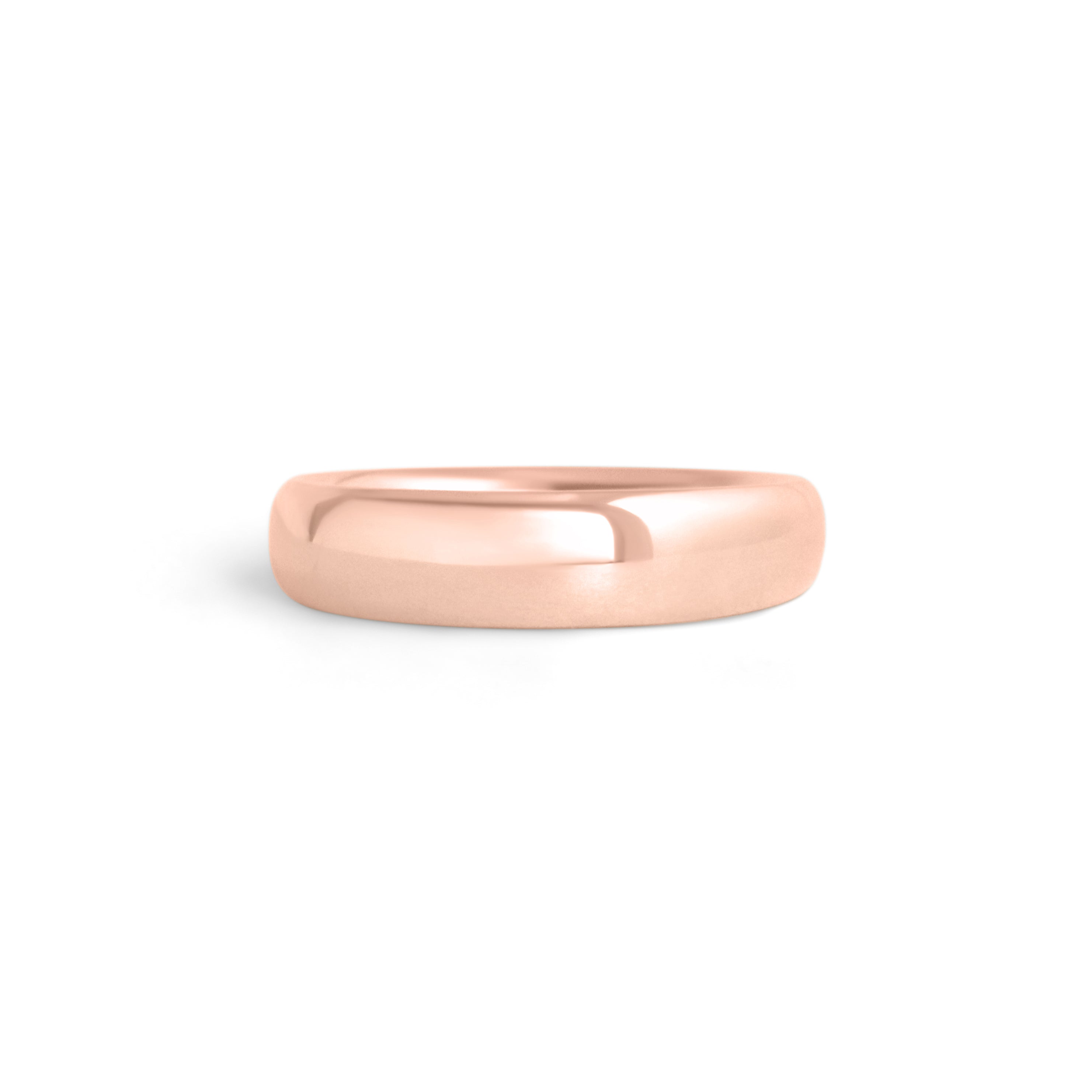 Front view of Ellipse Band 4mm in 18k Rose Gold