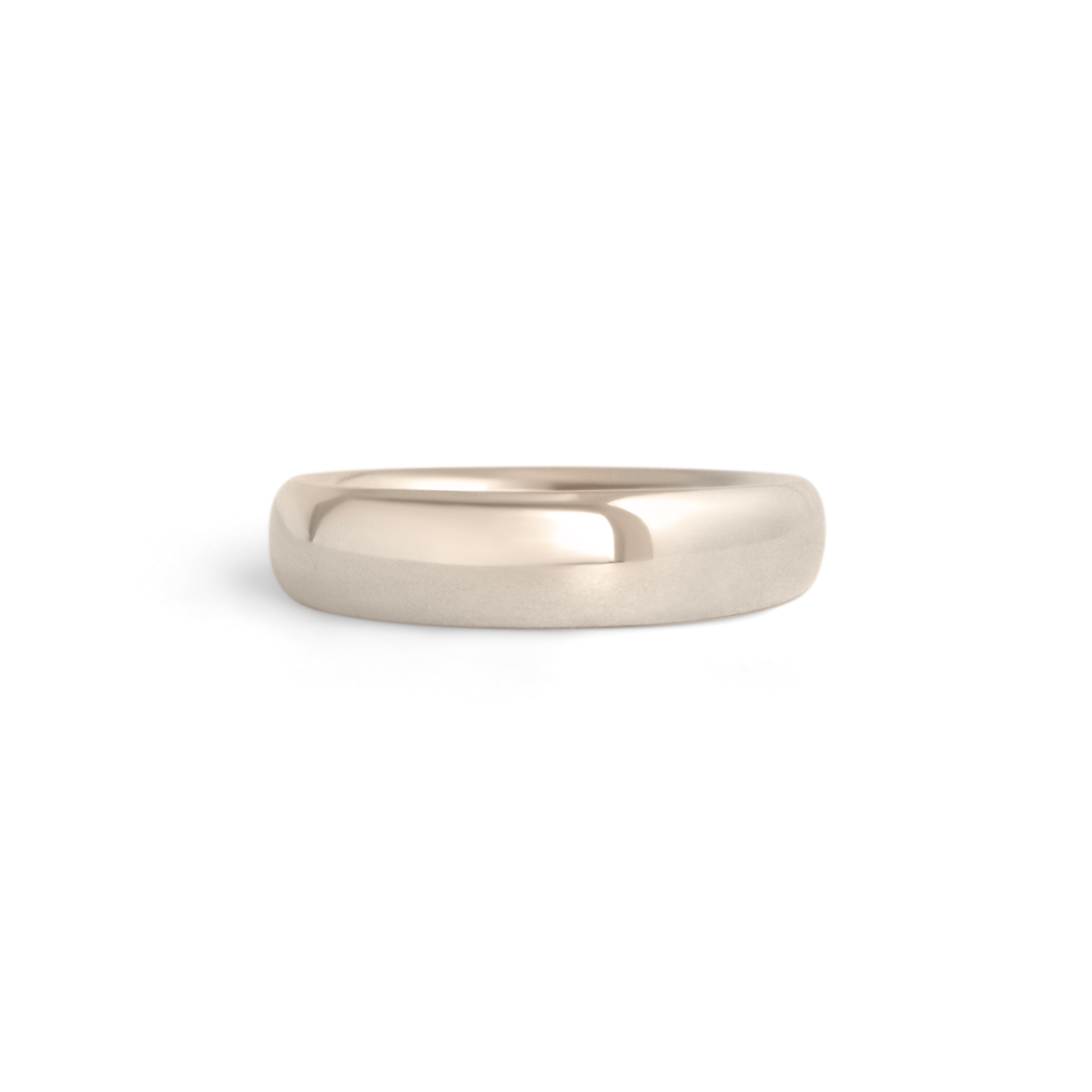 Front view of Ellipse Band 4mm in 18k White Gold by Goldpoint