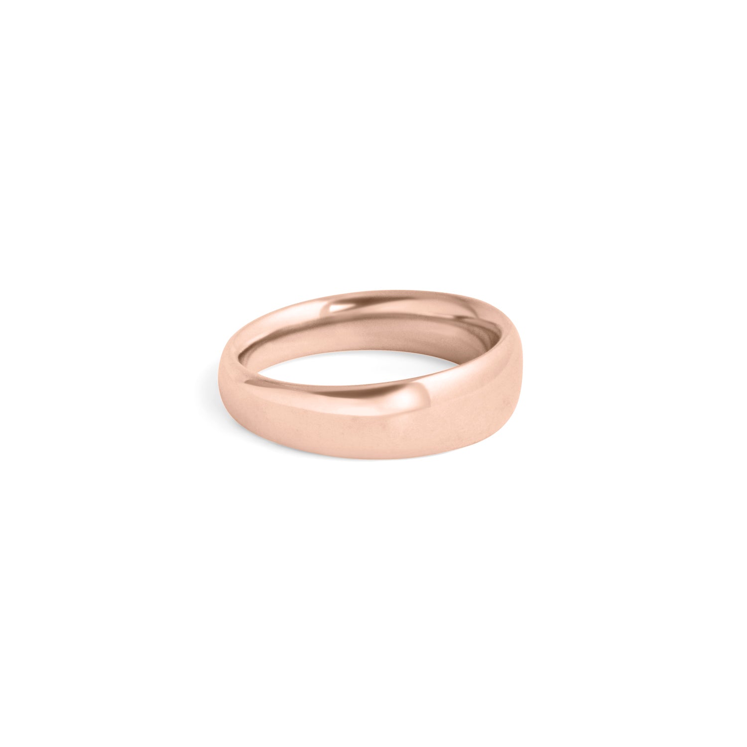 Side view of Ellipse Band 5mm in 18k Rose Gold