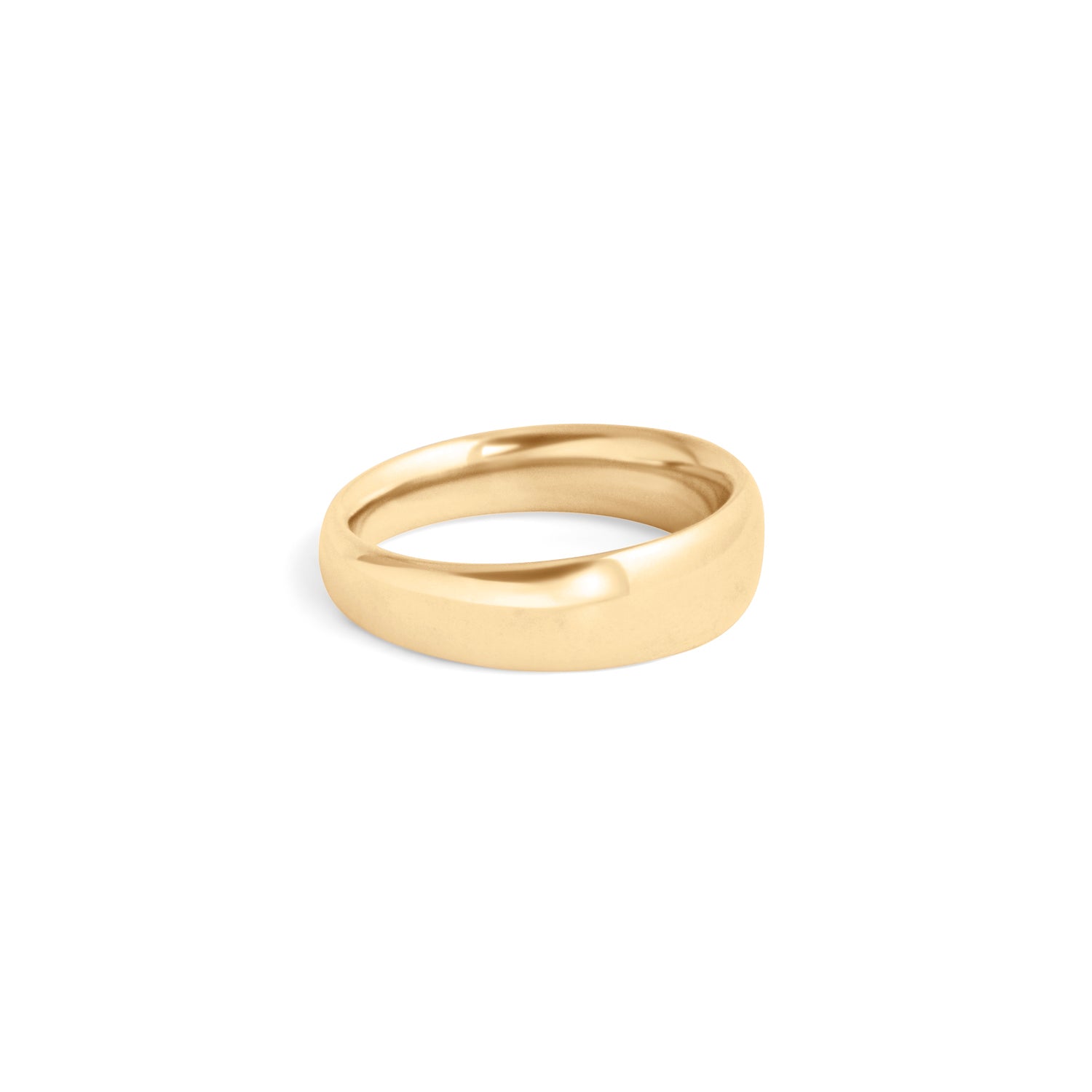 Side view of Ellipse Band 5mm in 18k Yellow Gold