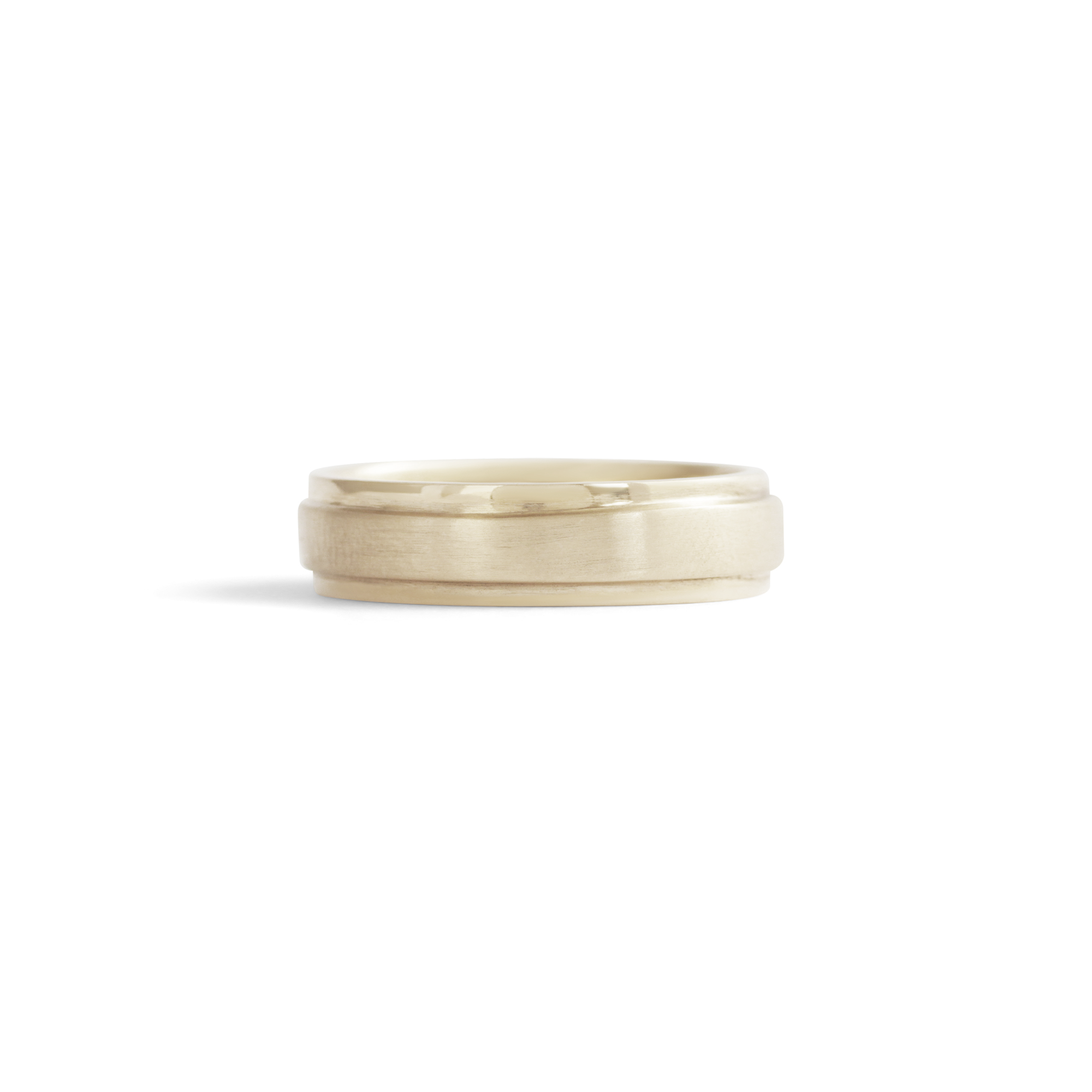 Front view of Cornice Band Wide Flat in 18k White Gold
