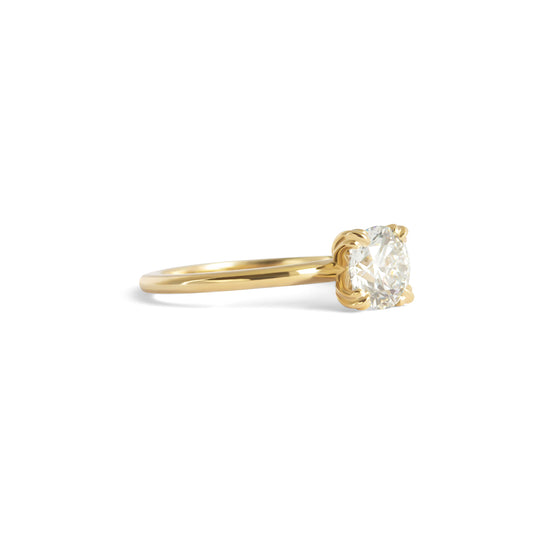 Cornice Prong Ring / Lab Round Diamond 1ct - Goldpoint Studio - Greenpoint, Brooklyn - Fine Jewelry