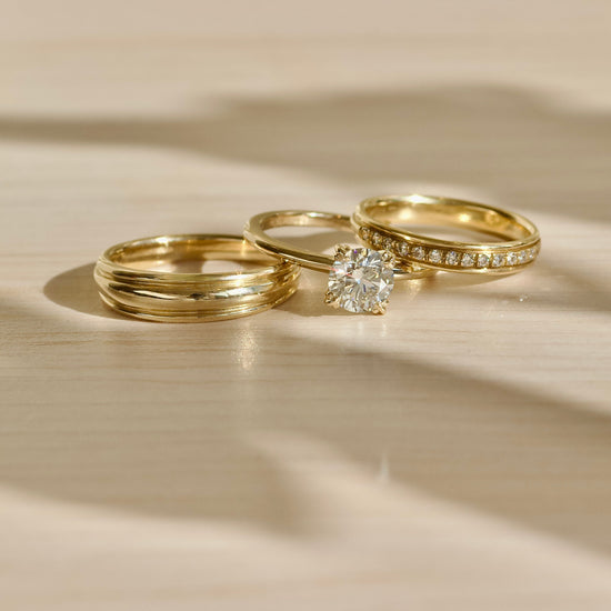 Cornice Prong Ring / Lab Round Diamond 1ct - Goldpoint Studio - Greenpoint, Brooklyn - Fine Jewelry