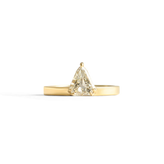 Horizon Ring / Shield Diamond .88ct - Goldpoint Studio - Greenpoint, Brooklyn - Fine Jewelry