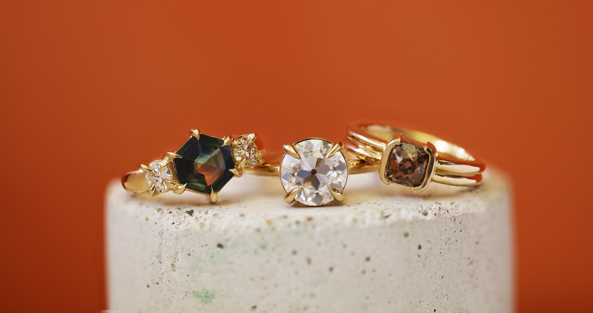 Three engagement rings by Goldpoint 