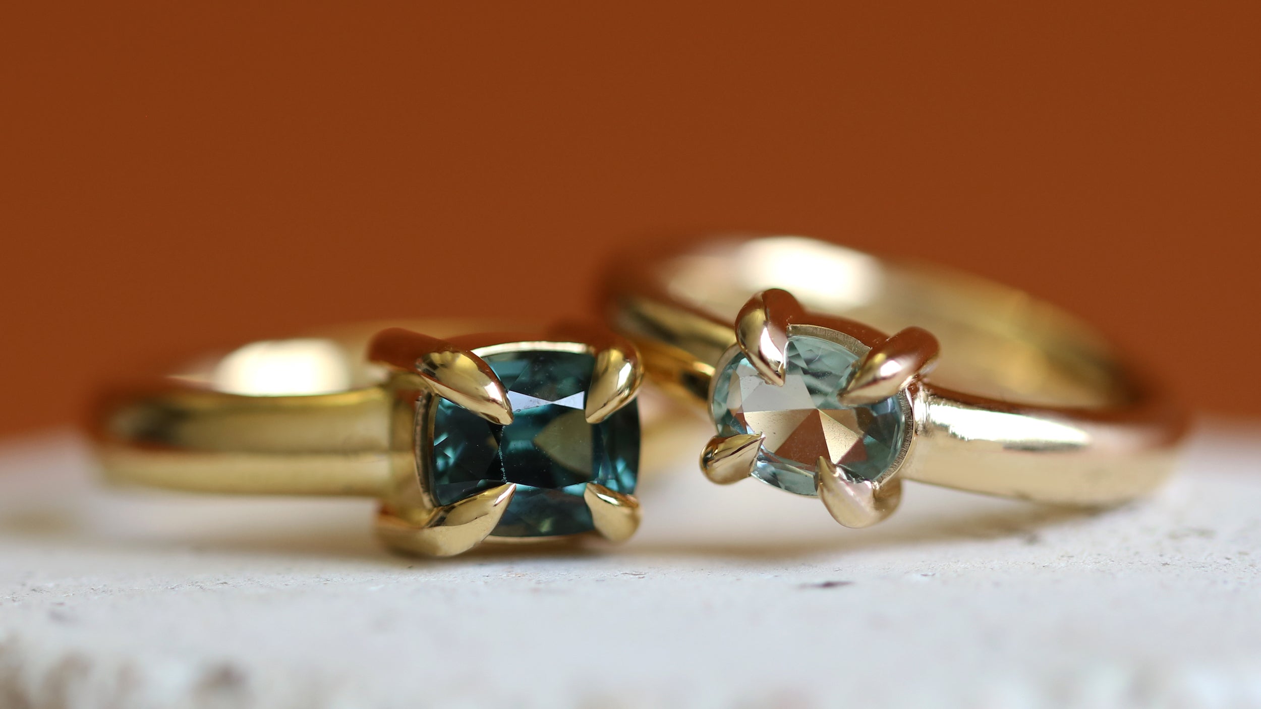 Stacked view of engagement rings from the Sutton Collection