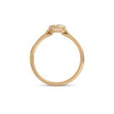 Side profile view of Suspended in Time Ring / Oval Lab Diamond 0.79ct by Sandy Rubin