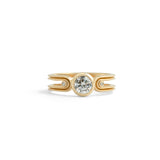 Front view of Gravitational Pull Ring / Round Lab Diamond 0.75ct by Sandy Rubin