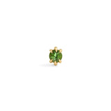 Front view of Talon Earring Single / 4mm Round Tourmaline by Goldpoint Jewelry