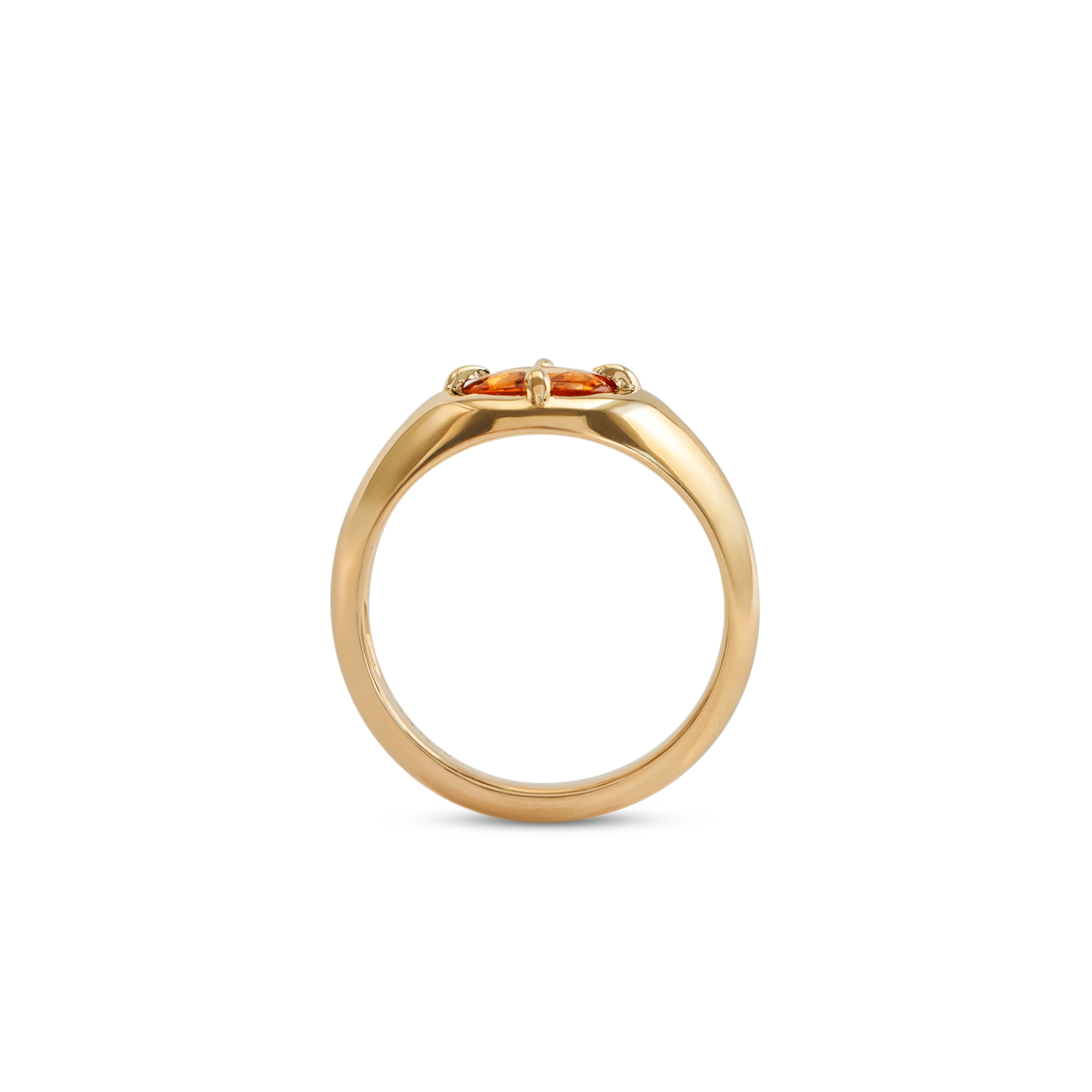 Side profile view of Leonard 4 Ring Amorphous Rose Cut Sapphire 1.12ct by Goldpoint Jewelry