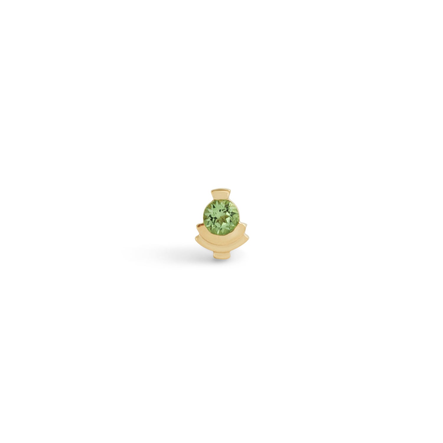 Front view of Step Mazunte Earring Single / Round Tourmaline by Goldpoint Jewelry