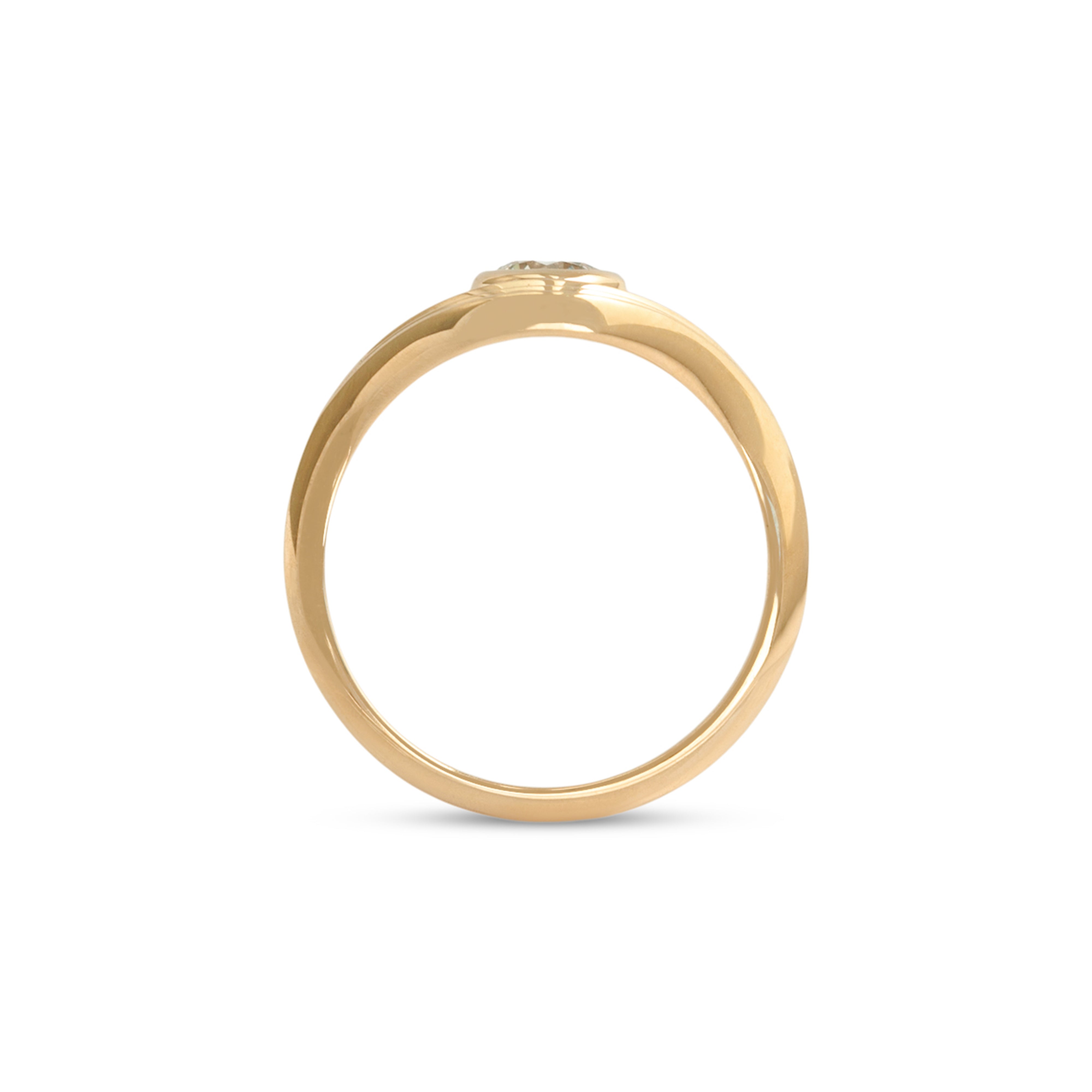 Side profile view of Event Horizon Ring / Round Natural Diamond 0.50ct by Sandy Rubin