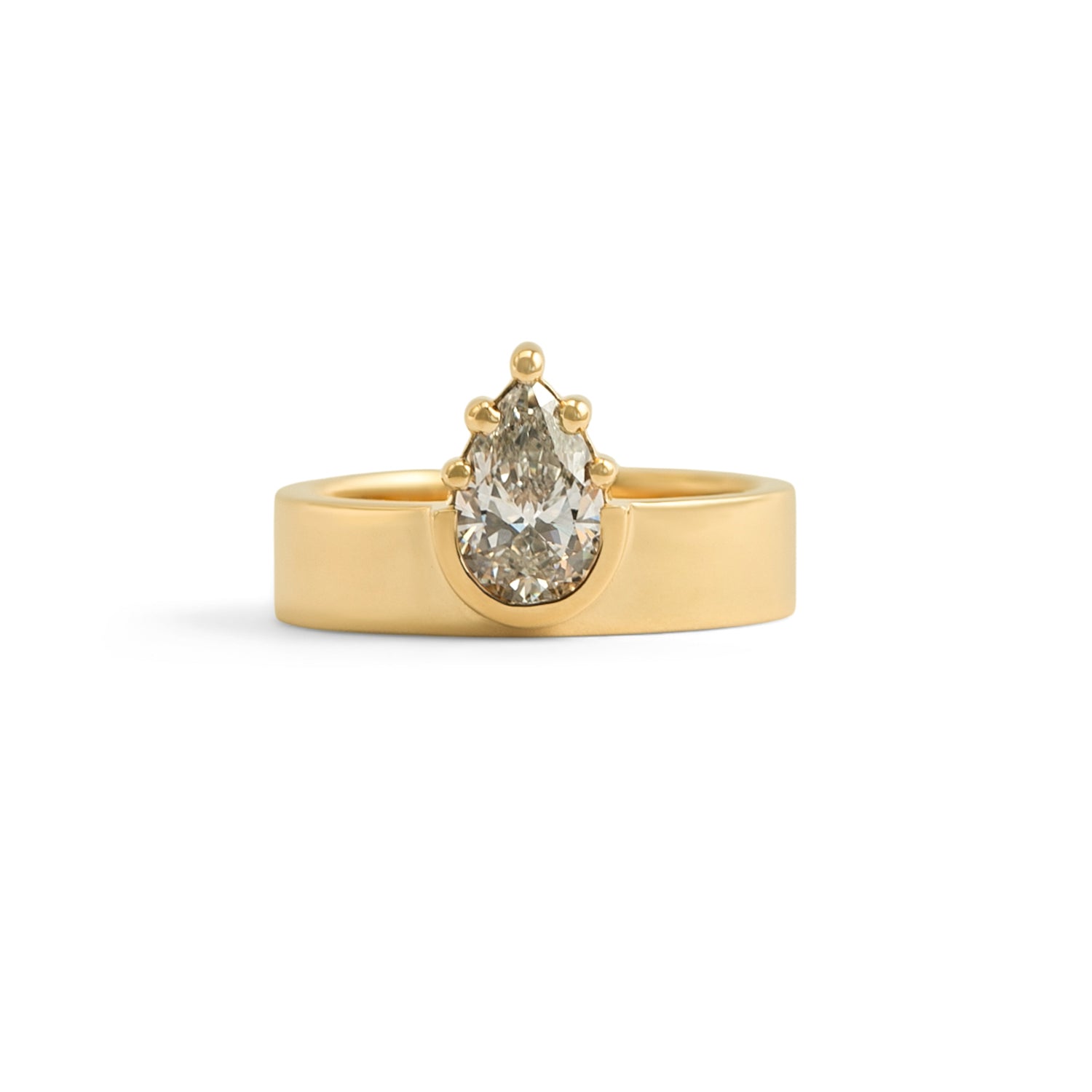 Front view of Varick Ring / Pear Lab Grown Diamond 1.01ct by Goldpoint Jewlery
