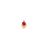 Front view of Step Mazunte Earring Single / Round Ruby by Goldpoint Jewelry