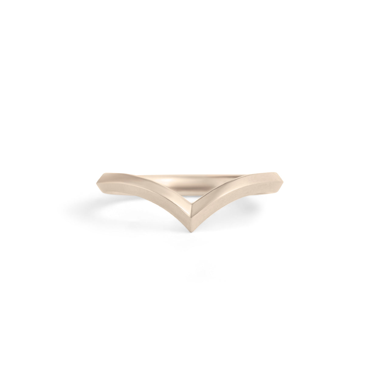 Front view of Peak Band Knife Edge / in 14k White Gold by Goldpoint Jewelry