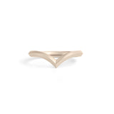 Front view of Peak Band Knife Edge / in 14k White Gold by Goldpoint Jewelry