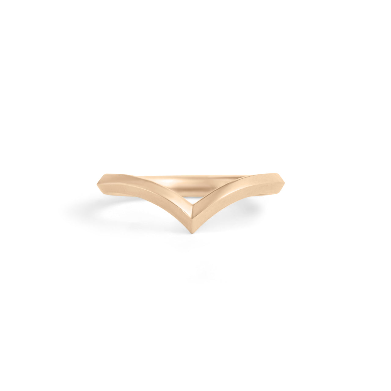 Front view of Peak Band Knife Edge / in 14k Yellow Gold by Goldpoint Jewelry