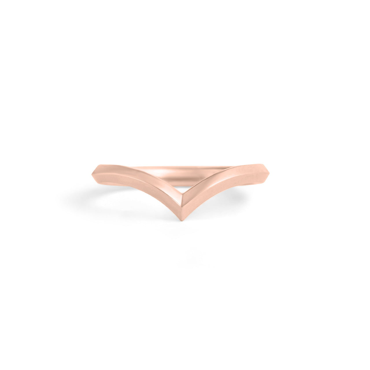 Front view of Peak Band Knife Edge / in 18k Rose Gold by Goldpoint Jewelry