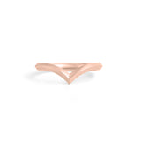 Front view of Peak Band Knife Edge / in 18k Rose Gold by Goldpoint Jewelry
