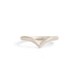 Front view of Peak Band Knife Edge / in 18k White Gold by Goldpoint Jewelry