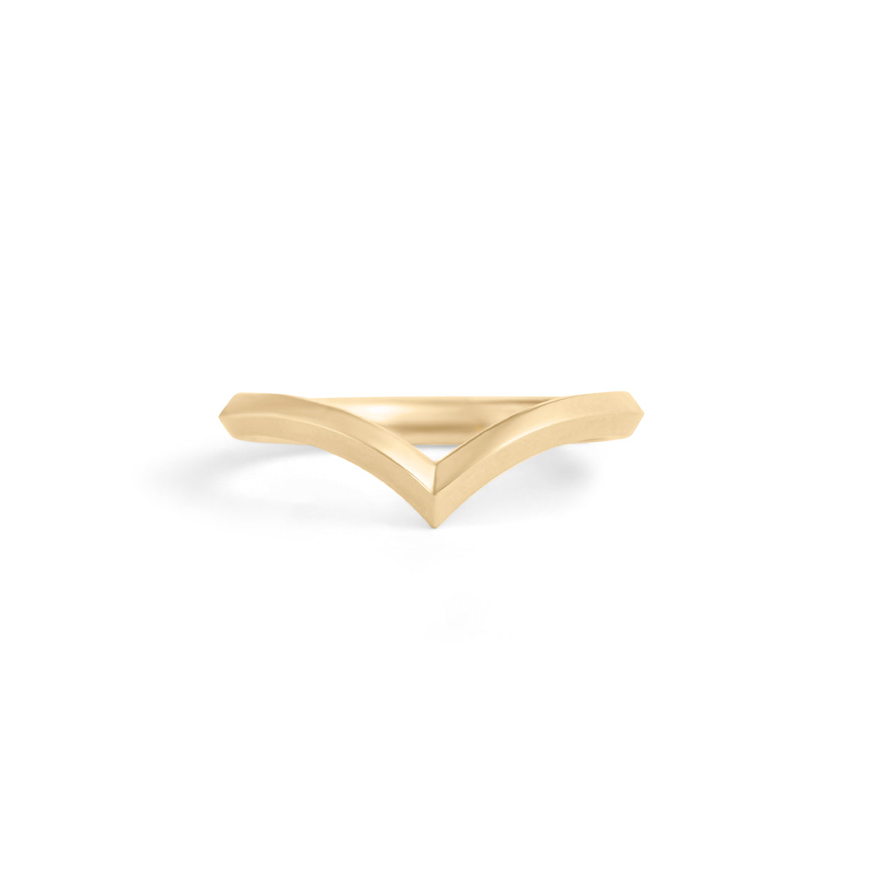 Front view of Peak Band Knife Edge / in 18k Yellow Gold by Goldpoint Jewelry