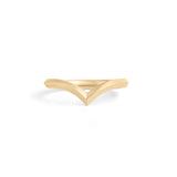 Front view of Peak Band Knife Edge / in 18k Yellow Gold by Goldpoint Jewelry