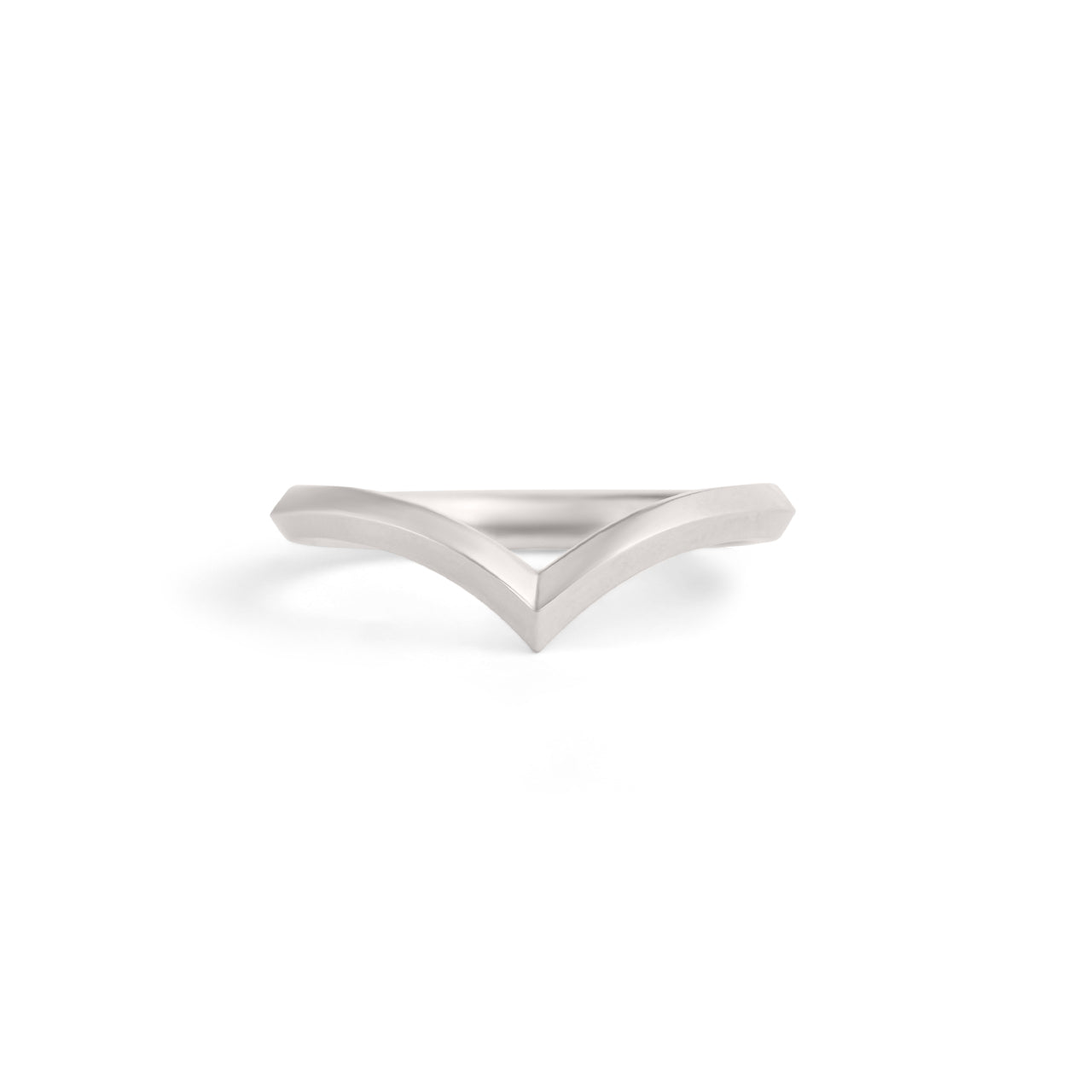Front view of Peak Knife Edge Band in Platinum by Goldpoint Jewelry