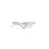 Front view of Peak Knife Edge Band in Platinum by Goldpoint Jewelry