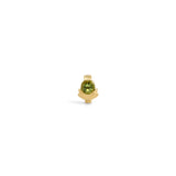 Front view of Step Mazunte Earring Single / Round Peridot by Goldpoint Jewelry