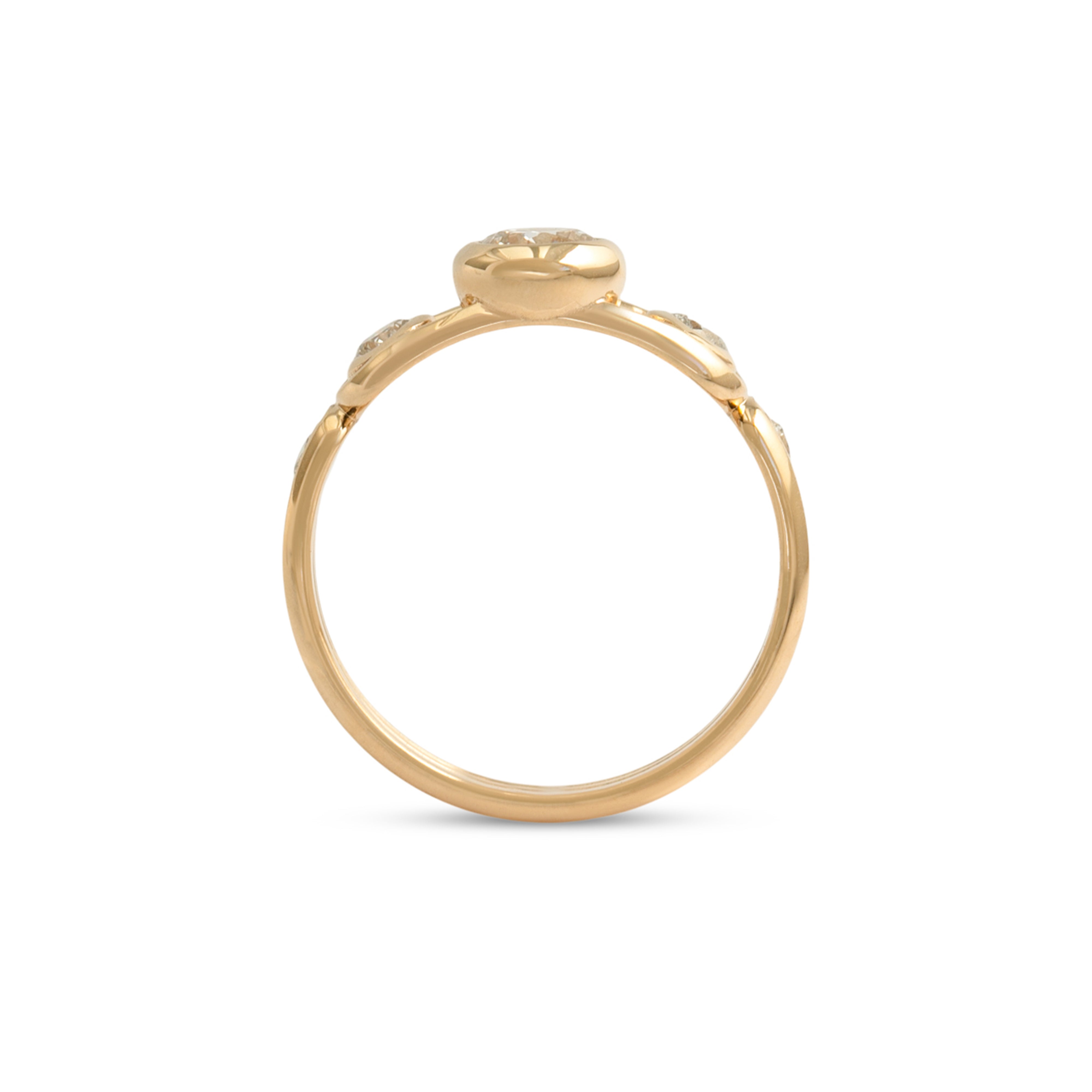 Side profile view of Planetarium Ring / Round Lab Diamond 0.50ct by Sandy Rubin