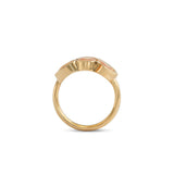 Side profile view of Clay 3 Ring Rose Cut Amorphous Sapphires 1.31ct by Goldpoint Jewelry