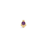 Front view of Step Mazunte Earring / Round Amethyst by Goldpoint Jewelry