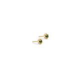 Side view of two pieces of Talon Earring Single / 4mm Round Tourmaline by Goldpoint Jewelry