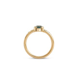 Side profile view of Ash Ring Cushion Cut Sapphire 0.72ct by Goldpoint Jewelry