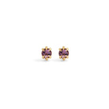 Front view of two pieces of Talon Earring Single / 4mm Round Amethyst by Goldpoint Jewelry