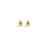 Front view of two pieces of Step Mazunte Earring Single / Round Tourmaline by Goldpoint Jewelry