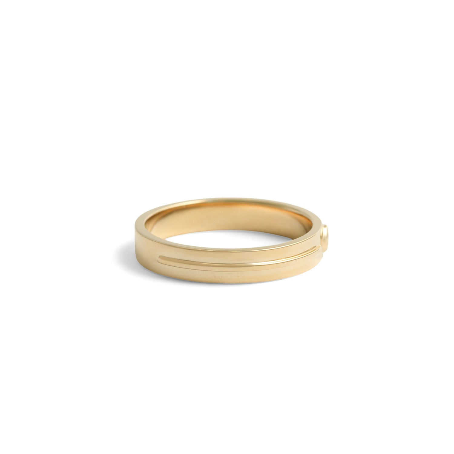 Side view of Atmosphere Band / Round Natural Diamond 0.10ct by Sandy Rubin