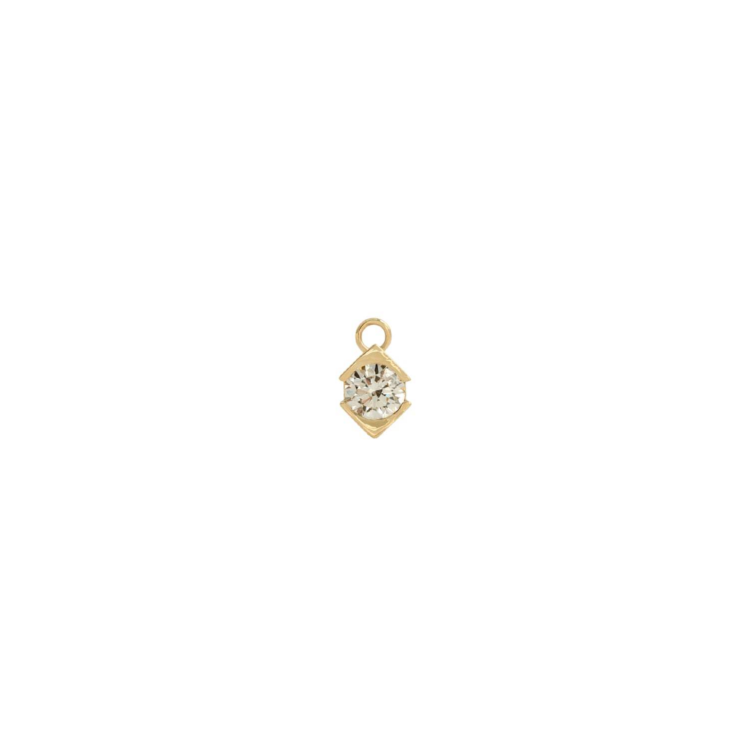 Front view of Horus Charm / Lab Round Diamond 5mm by Goldpoint Jewelry