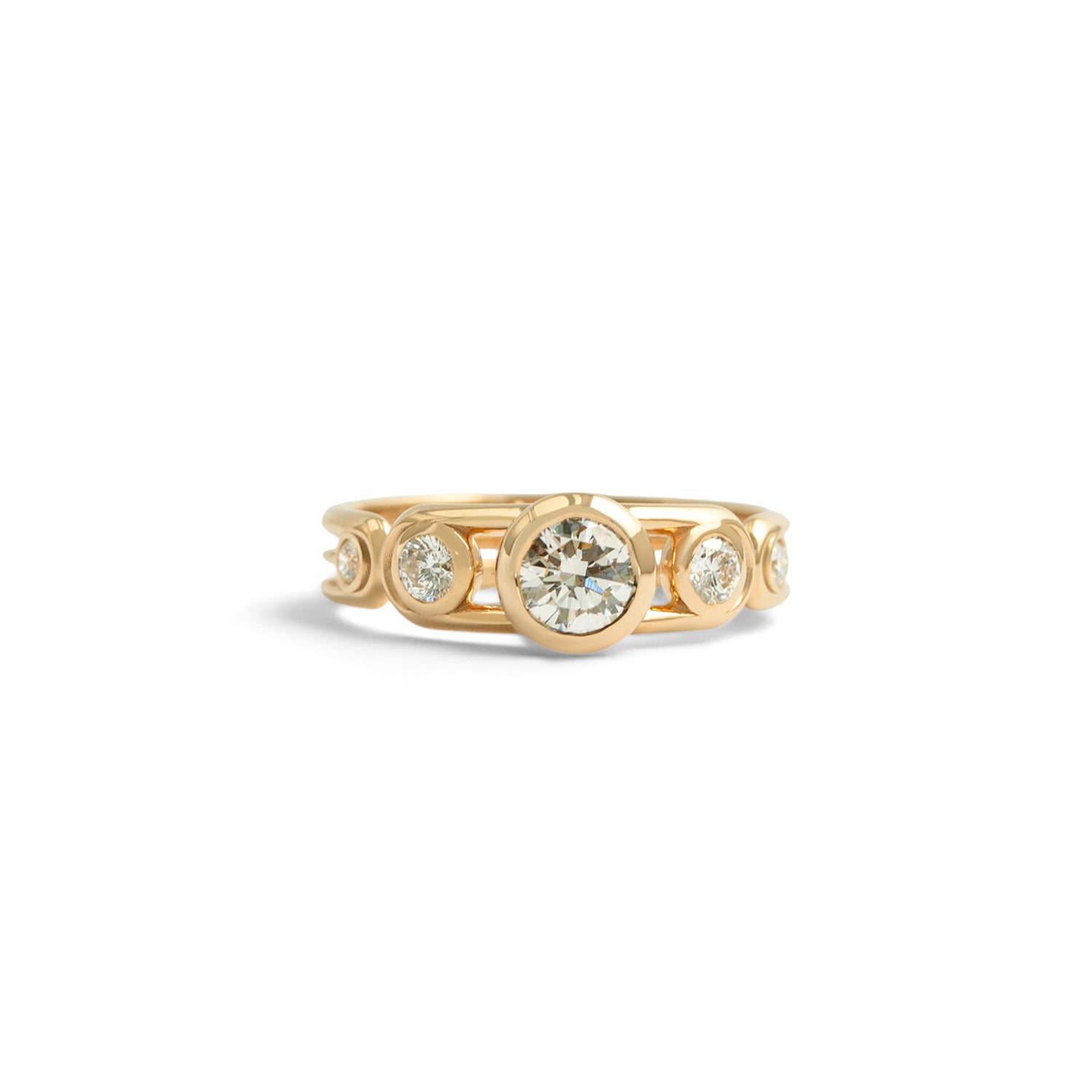 Front view of Planetarium Ring / Round Lab Diamond 0.50ct by Sandy Rubin